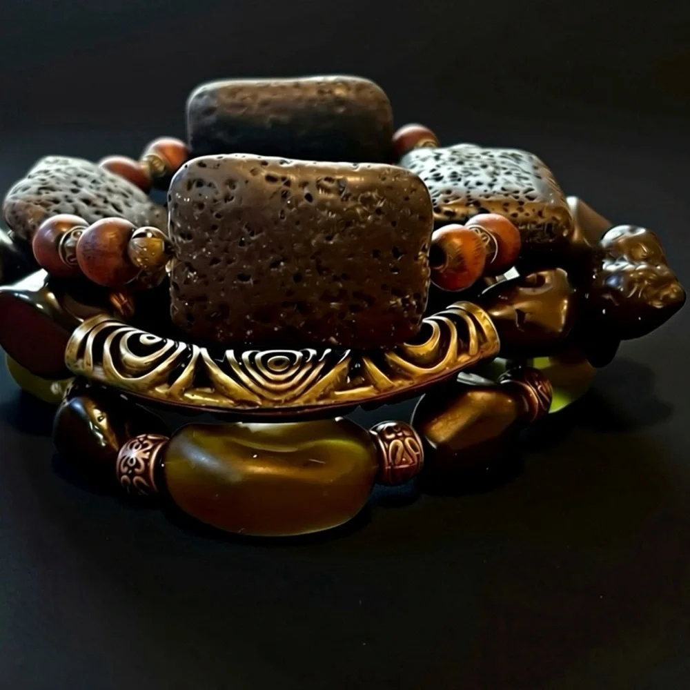 3 Piece Bundle, Boho Artisan Handmade Artisan Bracelets